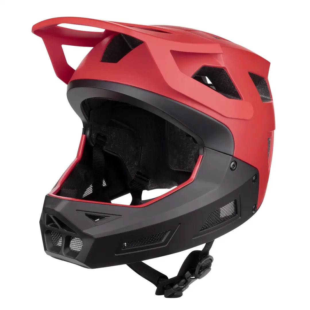 FORCE DROP Downhill – integrálna MTB prilba červeno-čierna, S–M (55–58 cm)