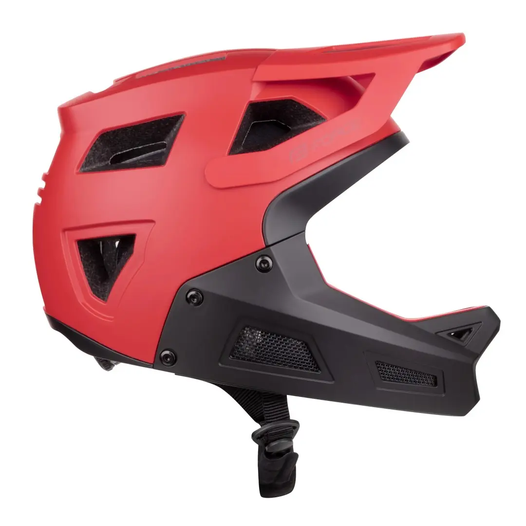 FORCE DROP Downhill – integrálna MTB prilba červeno-čierna, S–M (55–58 cm)
